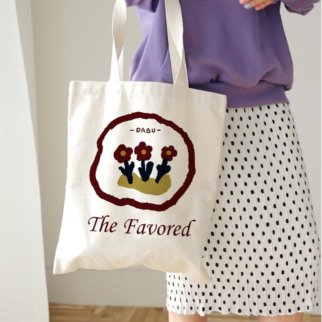 

Модная повседневная сумка для покупок с мультяшным принтом, большая сумка, многоразовая холщовая сумка, тканевая складная эко-сумка, большая емкость 24*26cm