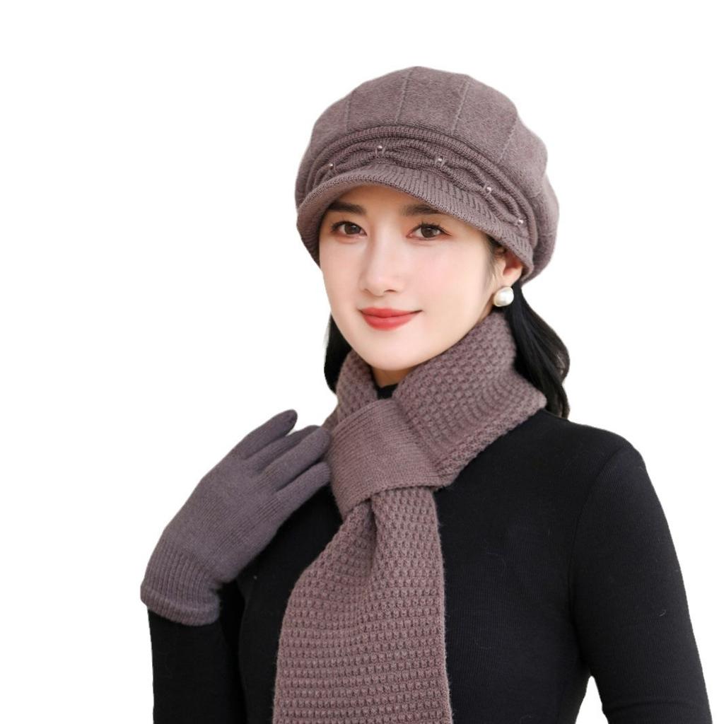 Autumn and Winter Women Wool Knitted Hat Winter Fashionable and Fashionable Thick Warm Wool Hat Rabbit Hair