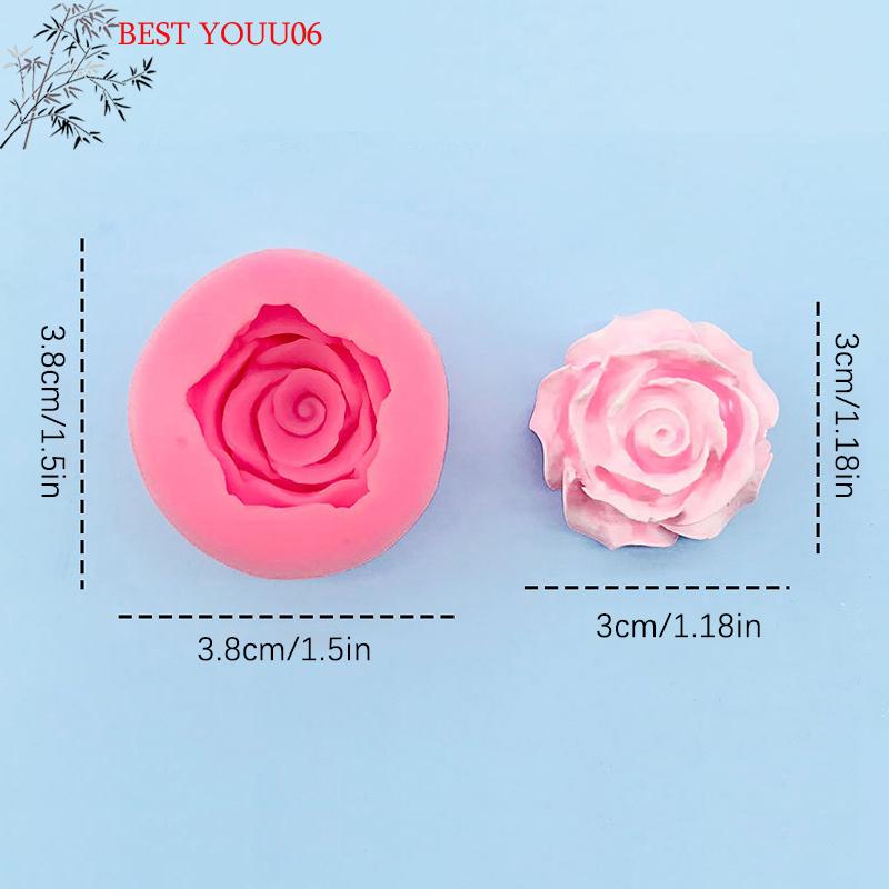 (YOUU06)Rose Silicone Mold DIY 3D Flower Phone Case Head Rope Hair Card Jewelry Accessories Molds Fondant Chocolate Cake Moud