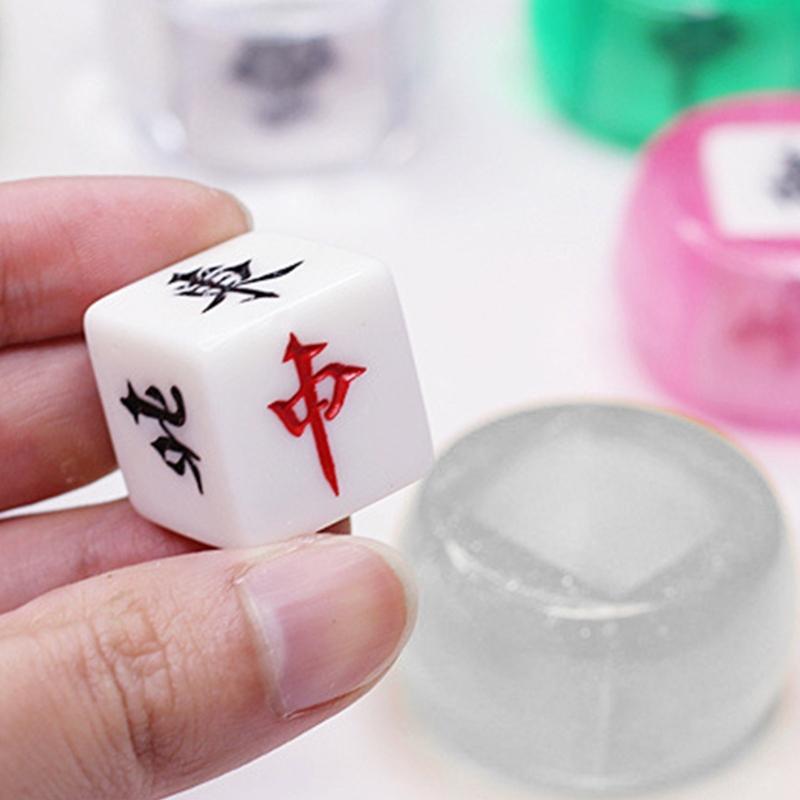 Acrylic 6 Sided Round Corner Dices Chinese Mahjong Role Playing Dices for Table Game, Classroom Teaching Easy to Use