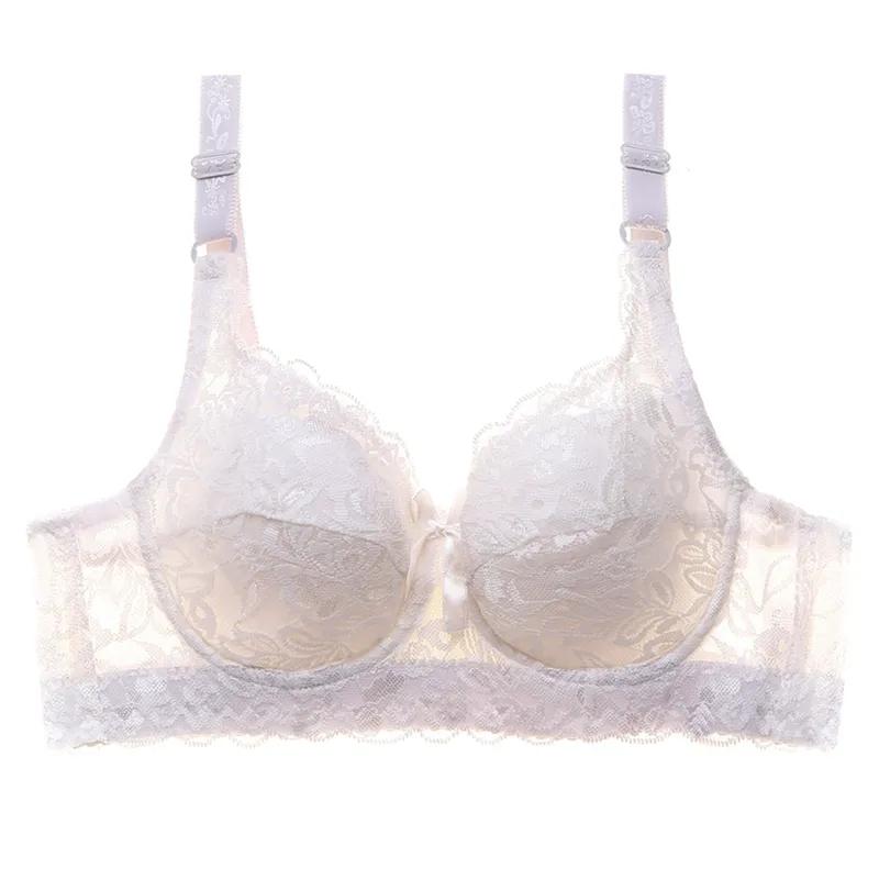Large Size Ultra-thin Underwear Women's Bra Sexy Lace Beauty On The Back Full Cup Bra