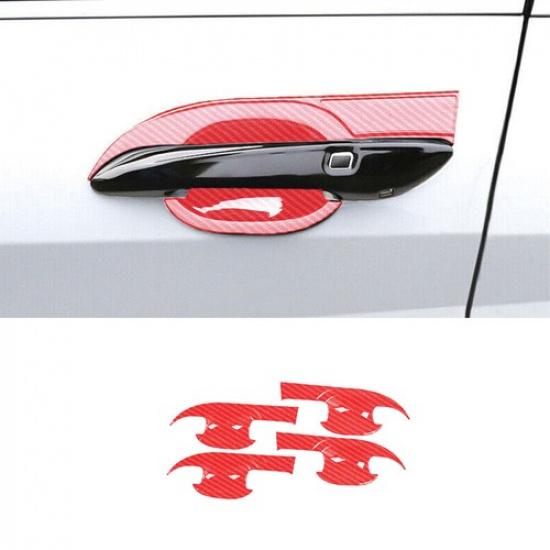 Exterior Side Door Bowl Frame Cover For Hyundai Elantra 21- Red Carbon Fiber