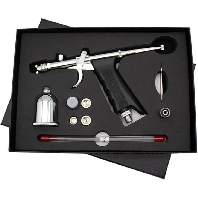 Uouteo Airbrush Trigger Gun Air Brush Gun with 0.3 Mm Needles 7CC &10 CC Cup for Painting