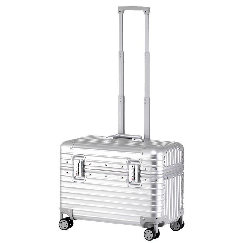 Customizable Aluminum-Magnesium Alloy Travel Trolley Case with Universal Wheels for Men and Women