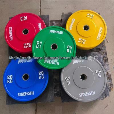 Colored Competition Rubber Olympic Barbell Plates for Weightlifting and Fitness