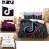 Chic Tiktok Pattern Bedding Set With Soft Duvet Cover And Pillowcase Options