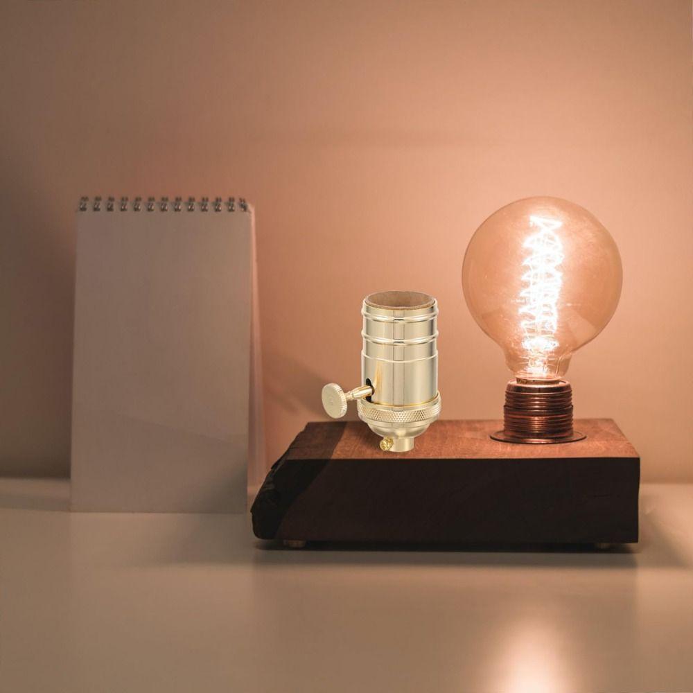 Vintage Style Lamp Socket Holder Antique Brass Retro Copper Lamp Holder Screw-in Type Double Ring Light Socket