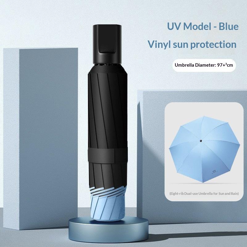 

Uv Protection 3-Fold Automatic Umbrella Windproof Folding Travel Rain Sun Umbrella B7