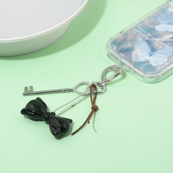Heart Shape Bow Tie Keychain Pendant Lightweight Bag Charm Suitcase Backpack Wallet Keyring Fashion Accessory