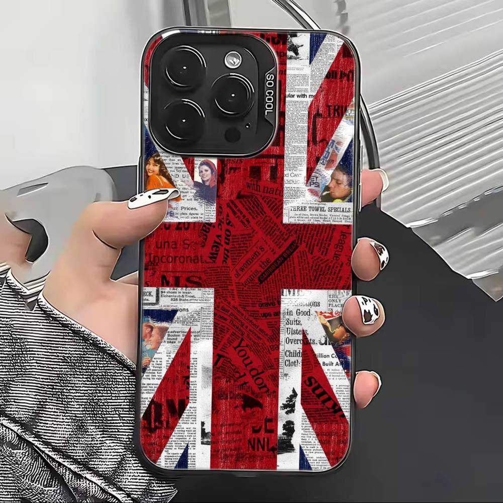 England F-Flag Football Spiele Handyhülle Für iPhone 17,16,15,14,13,12,11 Plus,Pro Max,XS,Farbig Versilberte Innenabdeckung