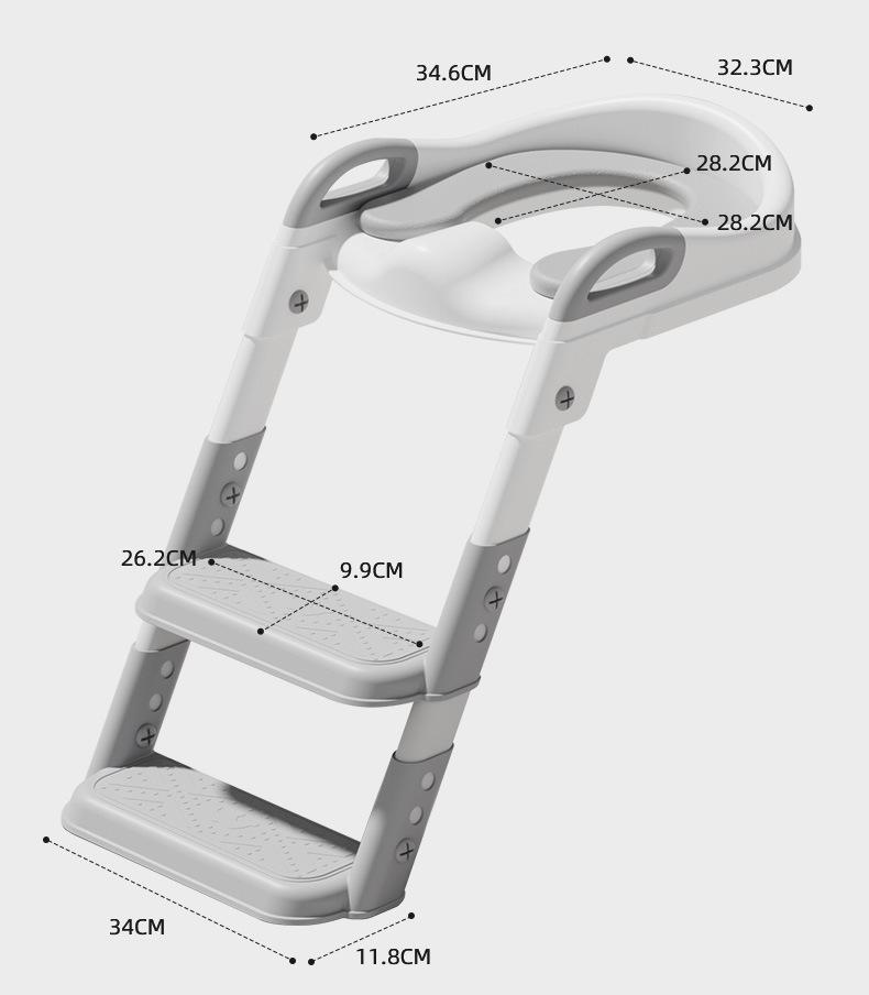 Folding Non-slip Toddler Toilet Ladder with Step Stool