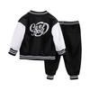 Children's Spring Round Neck Long Sleeve Baseball Jacket, Cardigan And Pants Set