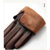 Winter Echte Schafsleder Handschuhe Herren Warm Samtgefüttert Vollfinger Touchscreen Outdoor Radfahren Fahren Motorrad Handschuhe