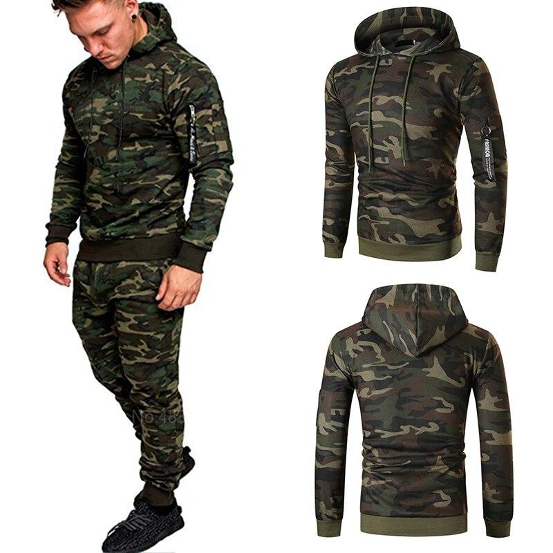 Herren Sportanzug Männer Langarm Hoodies Hosen Streetwear Sweatshirt Hosen Trainingsanzug Jogginganzüge