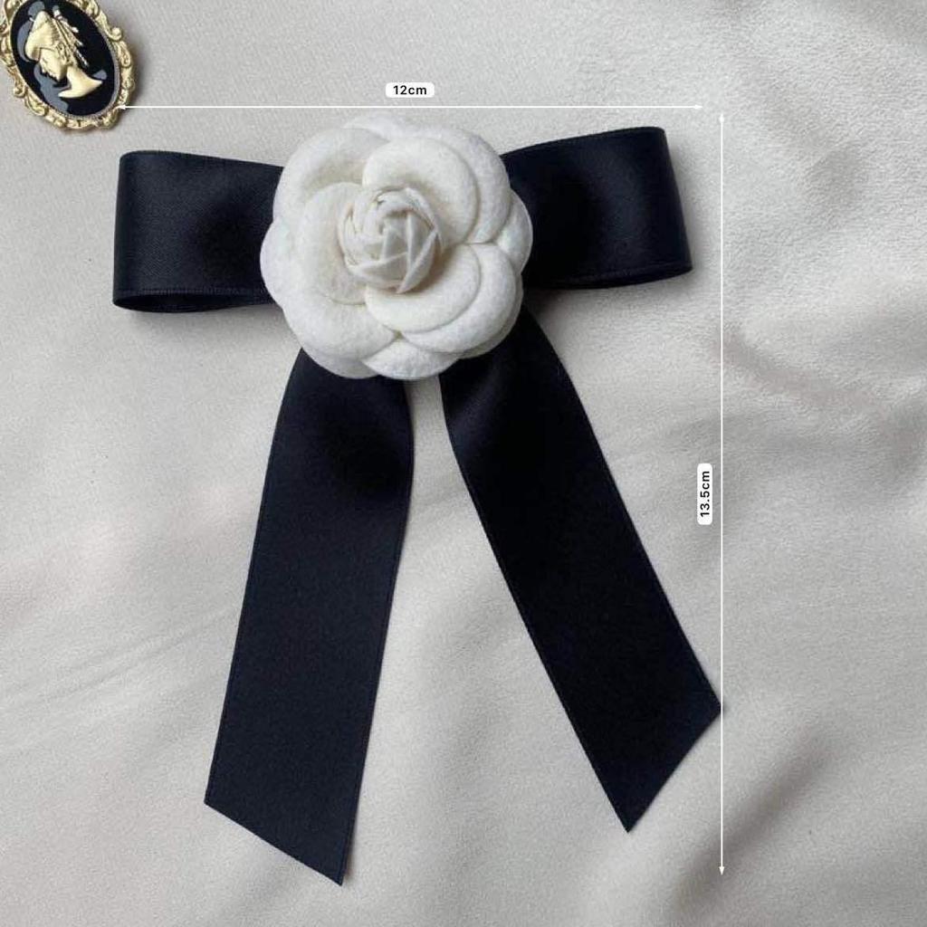 Elegant 3D Camellia Bow Brooch: Versatile French Style Corsage Pin for Women