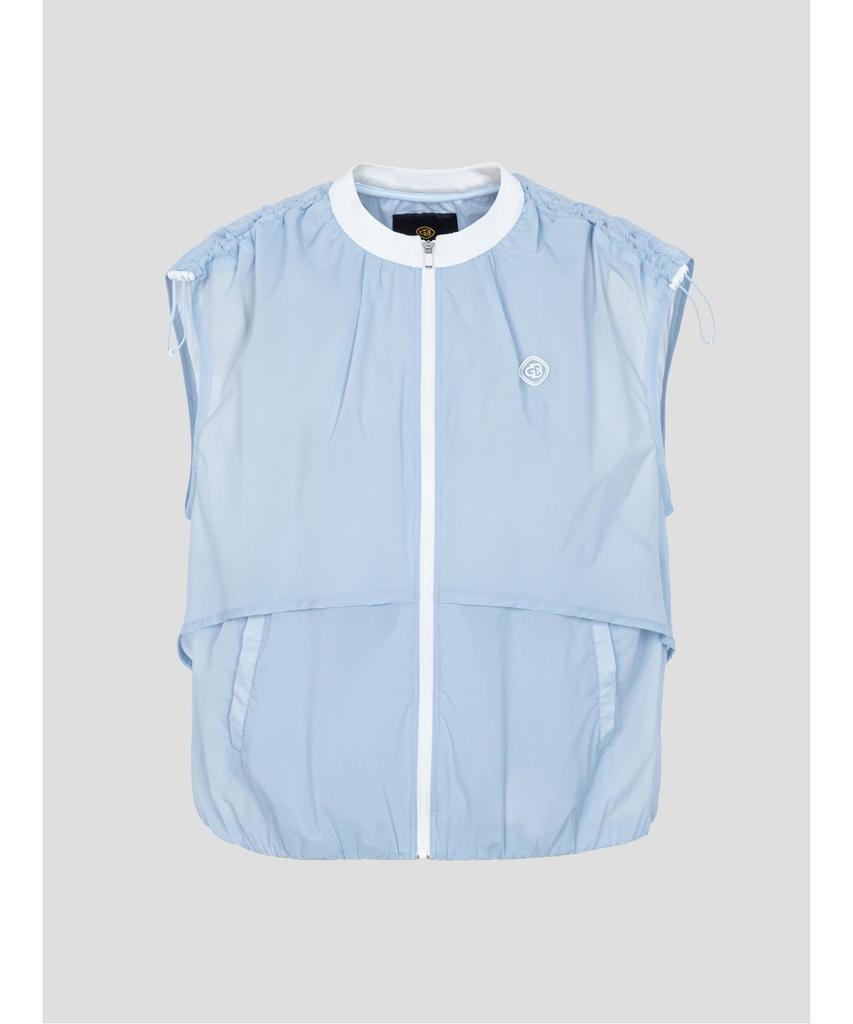 Beanpole Golf [B_Under] Women'S Blouson-Fit Layering Zip-Up Vest - Sky Blue