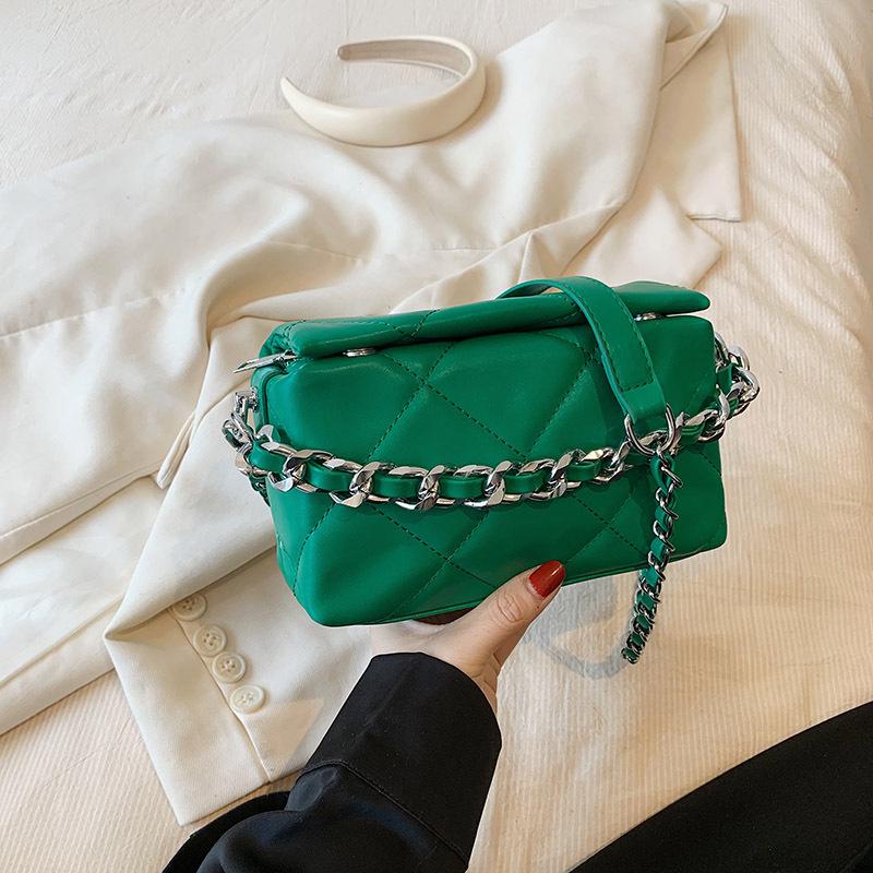 Rhombus dicke Kettentasche Damen 2024 Sommer neuer Trend Textur Mode vielseitige Umhängetasche Internet-Promi-Umhängetasche