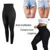 Damen Hohe Taille Formende Höschen Sexy Schlankmachende Leggings Bauchkontrolle Formgebend Schlanker Streifen Kompression Körperformer