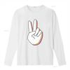 Peace Hand Sign For And Women S T Shirt  Top with Unique Stylish Print Vintage Washed Homme Top For Everyday Wear Comfortable