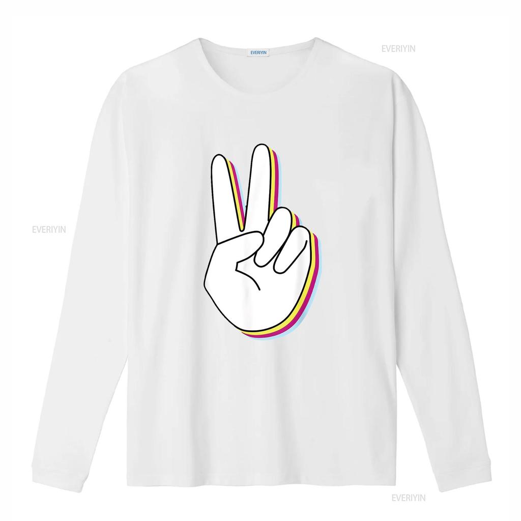 Peace Hand Sign For And Women S T Shirt Top with Unique Stylish Print Vintage Washed Homme Top For Everyday Wear Comfortable