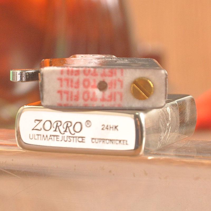 ZORRO Good Fortune White Copper Deep Carving Windproof Kerosene Lighter - Men's Creative Gift