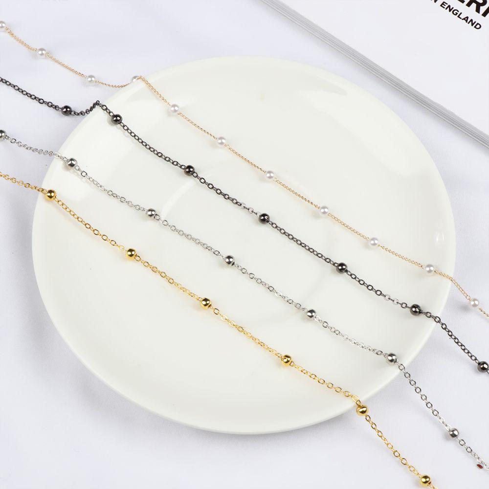Beaded With Alligator Clips Metal Glasses Chain Ear Saver Holder Mask Lanyards Necklace Strap