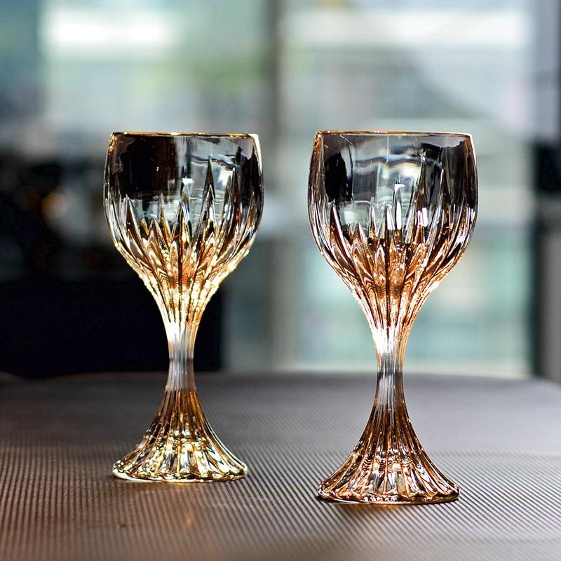 High-end rødvinsglassett, hjemmekrystallvinglass, høyfotet glass