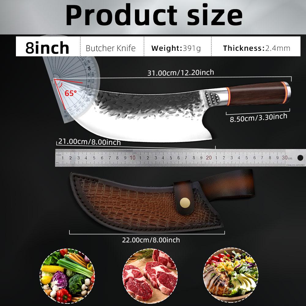 Chef Butcher Knife High Carbon Steel Handmade Forged Kitchen Knives Chinese Chop Cleaver Knife Cooking Tool With Wood Handle