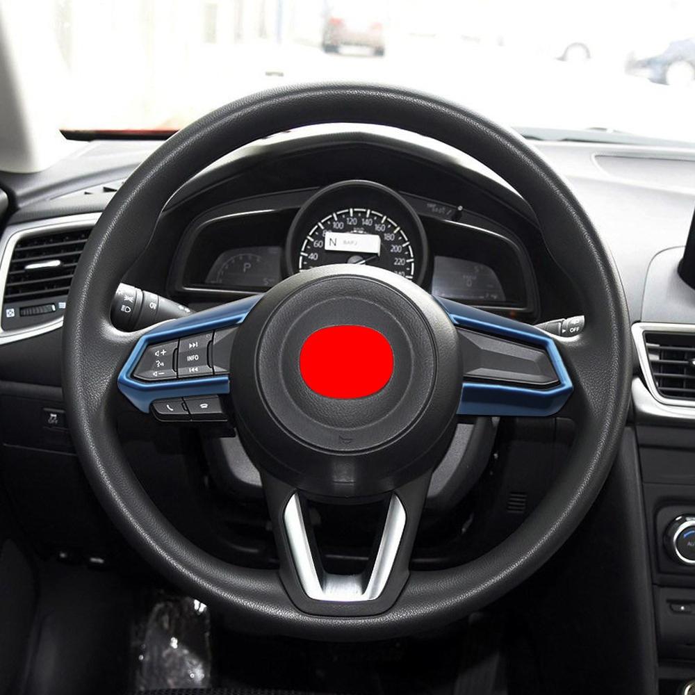Car Steering Wheel Trim for Mazda 2 Demio Mazda 3 CX3 CX5 CX-3 CX-5 CX-8 2015-2018 Decoration Cover Sticker Interior Accessories