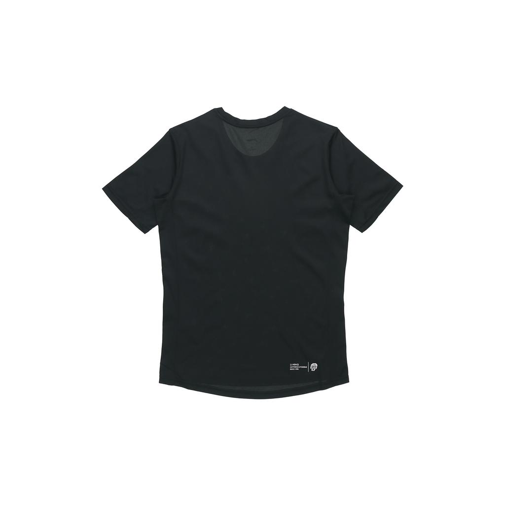Li Ning Sports Training Quick-Dry Breathable Knitted Crew Neck Straight T-Shirt Men Tops Black ATSQ365-2