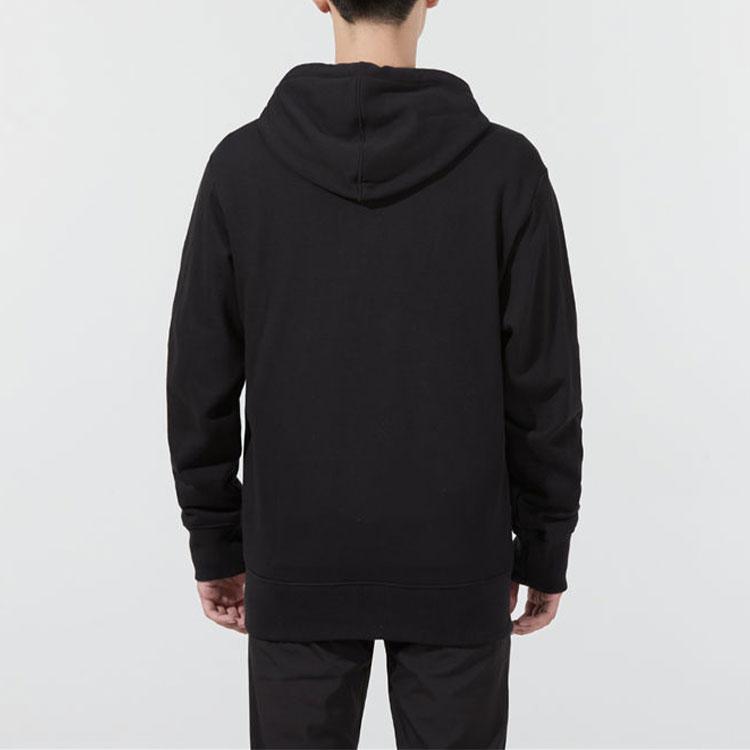 Adidas Solid Color Logo Casual Sports Woven Zip Hoodie Jacket Men Outerwear Black H45369