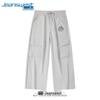 Jeanswest Men's Loose Fit Pleated Wide-Leg Cargo Pants