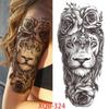 1 PC 210*114MM  Mermaid Temporary Tattoo For Women Men Realistic Fox Lion Flower Tattoos Sticker Back Arm Disposable Death Skull Fake Tatoo