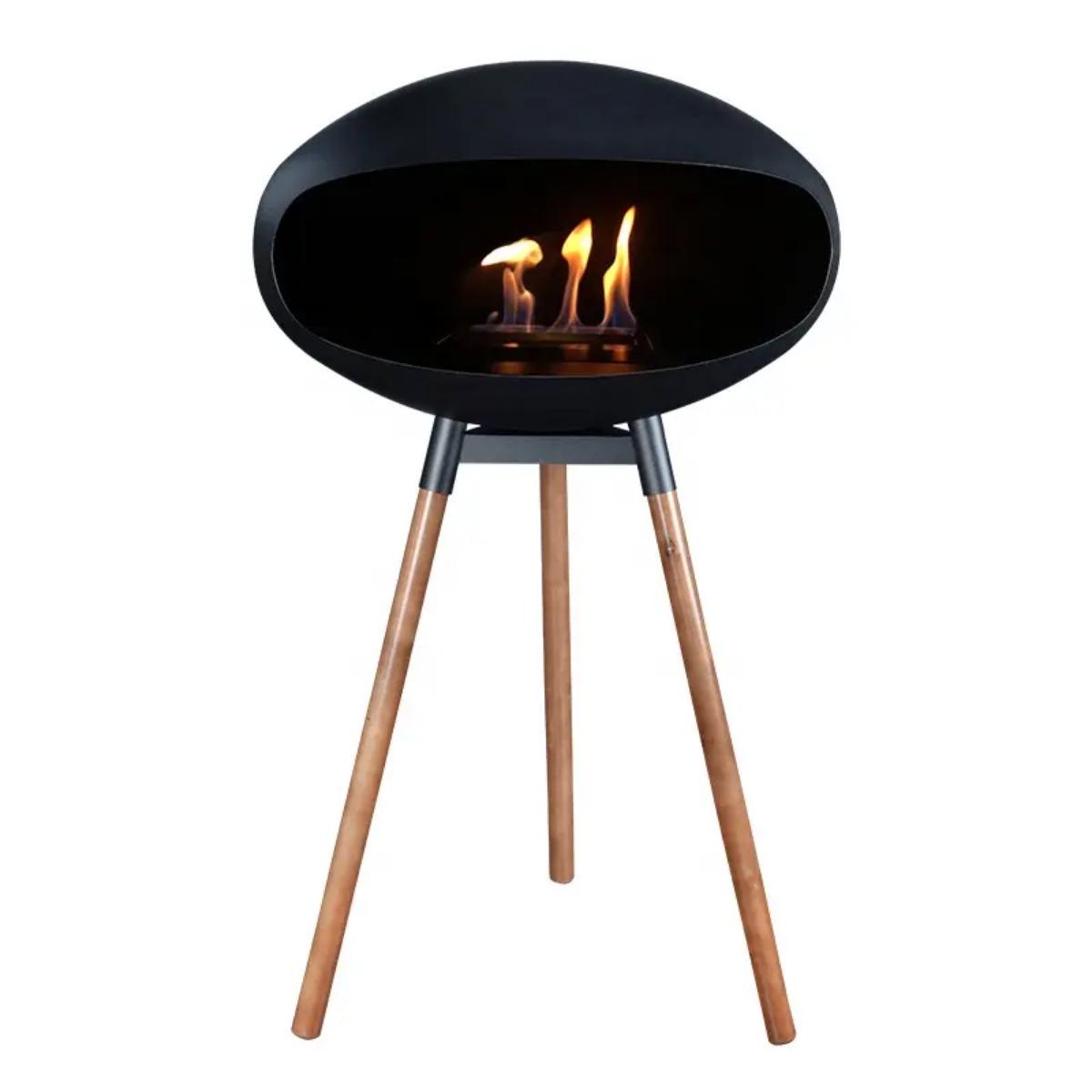 

Oval Crystal Floor-Standing Alcohol Fireplace for Home and Hotel Heating чёрный