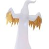 Halloween LED Inflatable White Ghost 2.4m Scary Decor with Color Lights and Flashing Flame