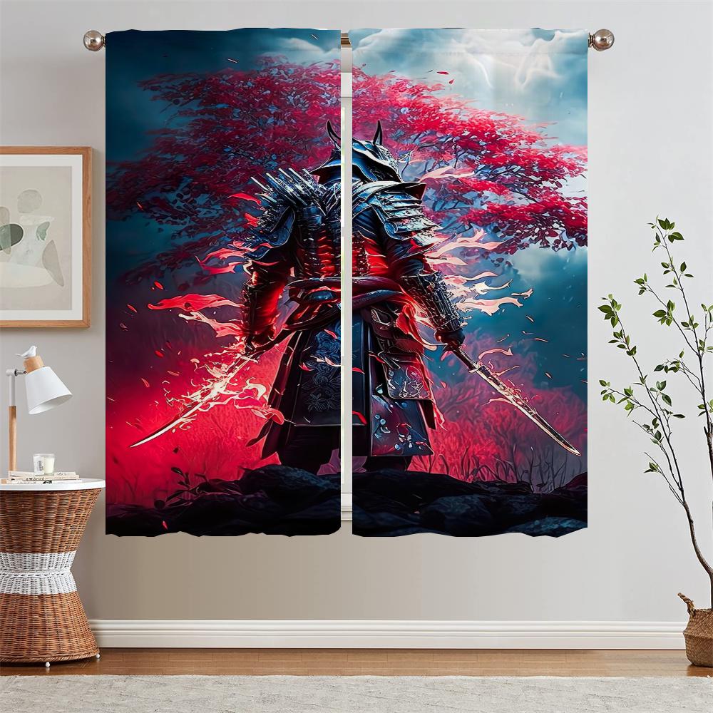 Japanese Samurai Cheap Things With Free Shipping for Home Interior Curtains for Living Room Blind Cover Curtain Tiebacks Blinds