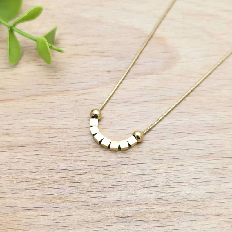 Elegant Women's T-Shaped Titanium Steel Necklace - Light Luxury Style Clavicle Jewelry