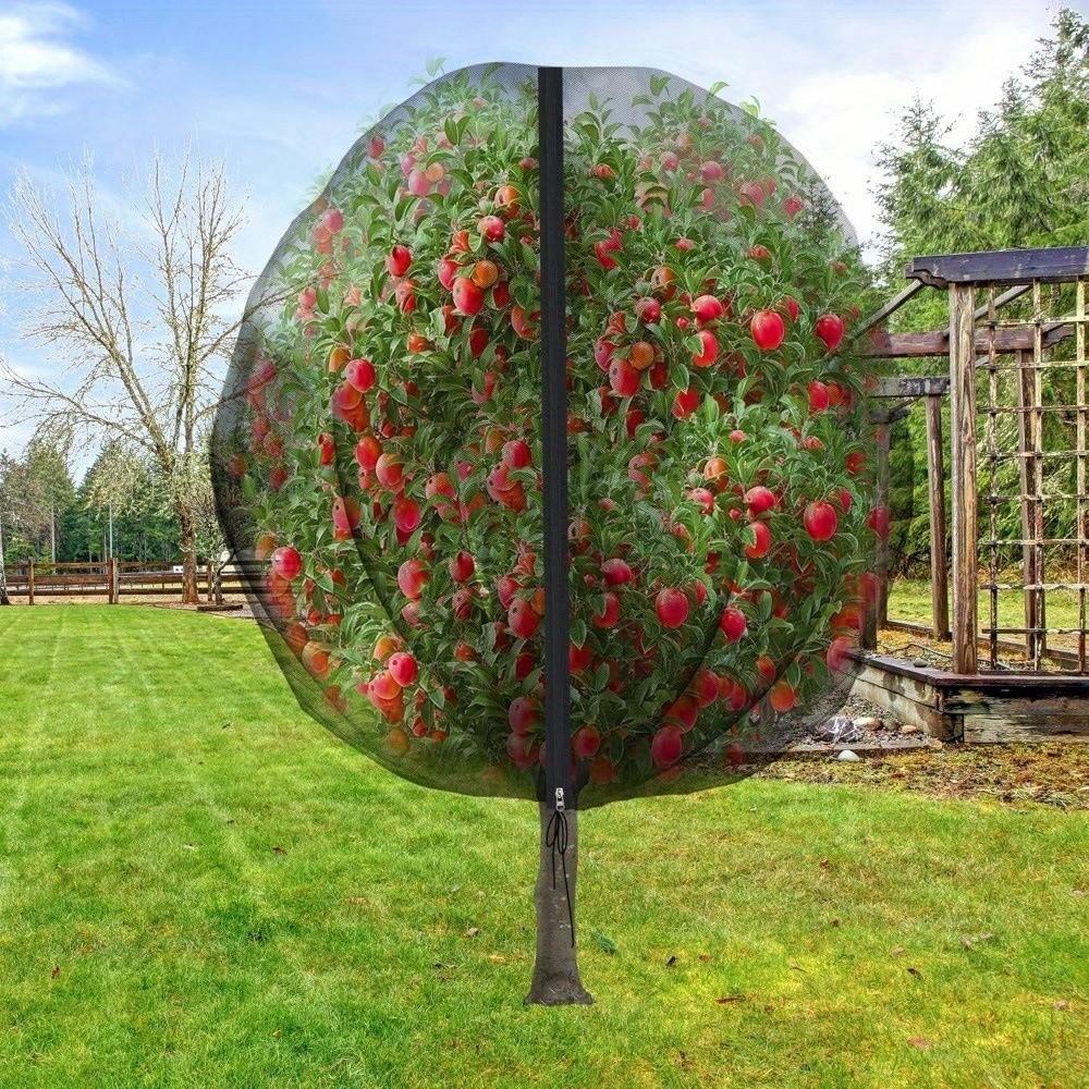 Drawstring Plant Protection Net with Zipper Mesh Plant Cover Bags Thickened Anti-Bird Fruit Insect Netting Plant Protection
