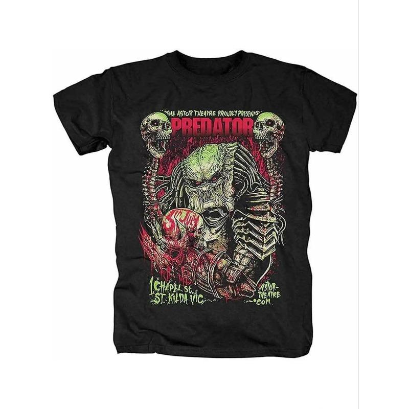 

European sizes Official Predator AVP Alien vs Predator Xenomorph Skull T-Shirt | Heavy-Duty, Crew Neck, Short Sleeve, Loose Fit Large Size for Men 4XL чорний