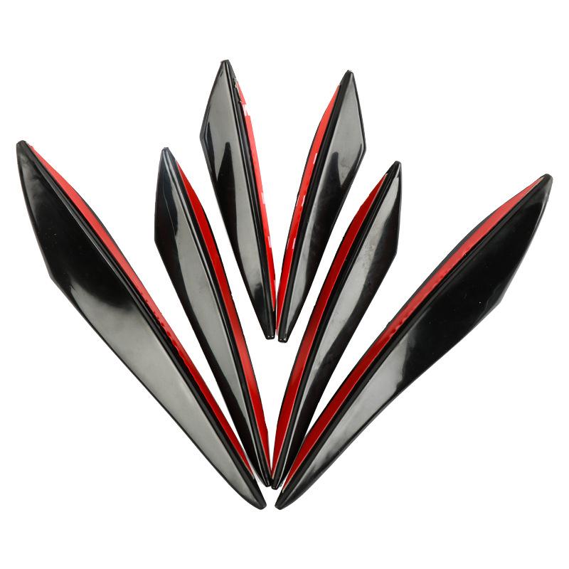 6Pcs/Set Car Front Bumper Lip Decoration Diffuser Shunt Fin Body Spoiler Universal Auto Front Bumper Lip