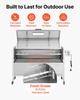 Grill Rotisserie, 38W Grill BBQ Zewnętrzny Rożen do Wieprzowiny i Jagnięciny, Węglowy Rożen o Pojemności 60 kg, Kółka i 4 Poziomy Wysokości, Stal Nierdzewna