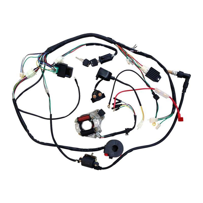 70 90 110CC Full Vehicle Wiring Harness Starting Harness Line Start Ignition Kit ATV Accessories