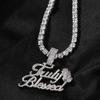 Hip Hop Street TrulyBlessed Letter Full Diamond Pendant Prayer Hand Necklace Factory
