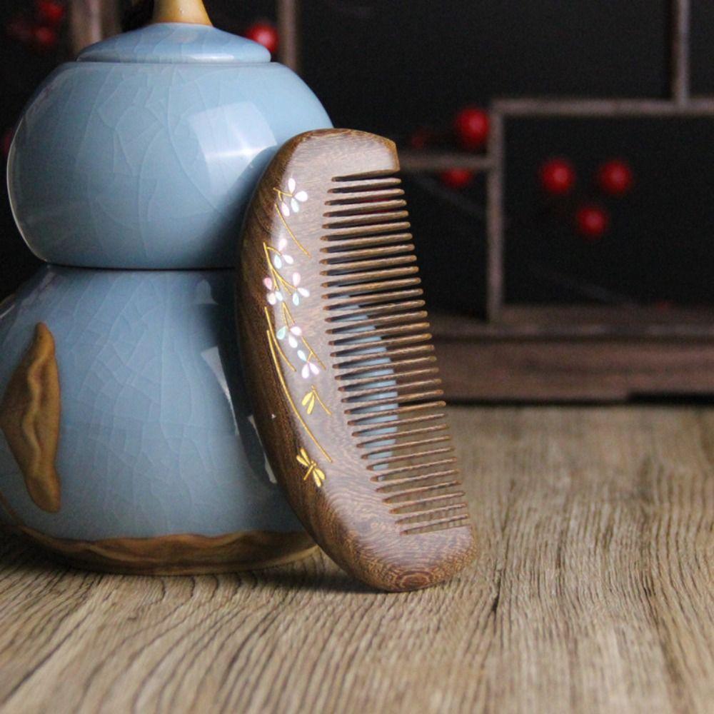 Gold Sandalwood Sandalwood Hair Comb Gold Branches Wood Combs Hot Hair Brush  Hair Styling Tool