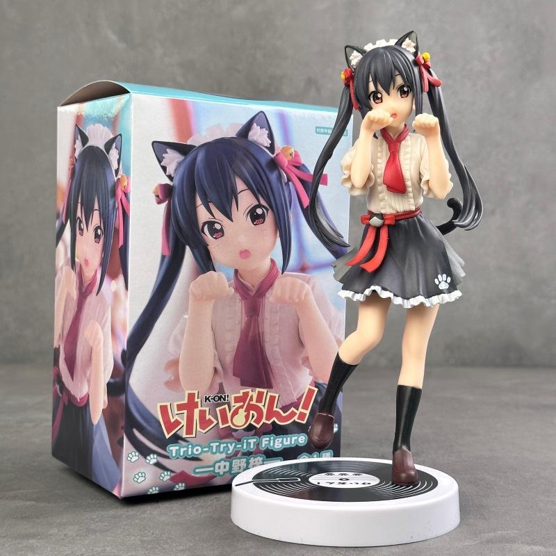 K-On! Cat-Themed Azusa Nakano & Yui Hirasawa Cute Anime Girl Figure Model Ornaments Toy