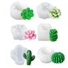 Easy To Clean Silicone Candle Mould 3D Plants Mould Assorted Succulent Epoxy Resin Mold Cactus Plant Flower Soap Making Mould