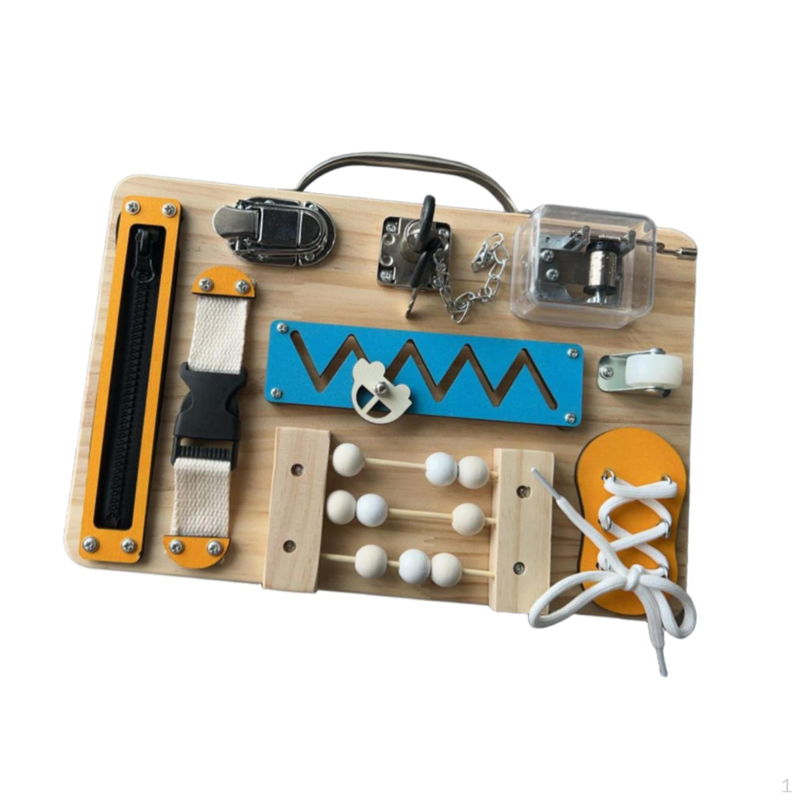 

Busy Board Activity Motor Skills Portable Intellectual Development Travel Toy Sensory for Style B