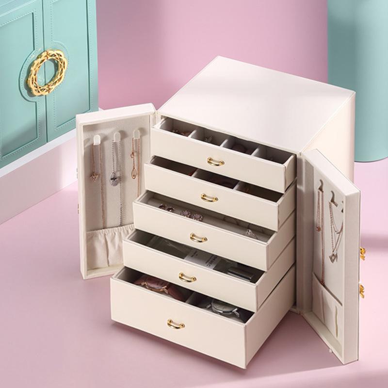 Multi-layer European Luxury Jewelry Box for Earrings, Rings & Necklaces