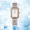 Stainless Square No With With Calendar Quartz Gold New Day Wristwatch, Women's, Waterproof, Rainproof, Steel, Dial, Index, Adjustable, Thin,
