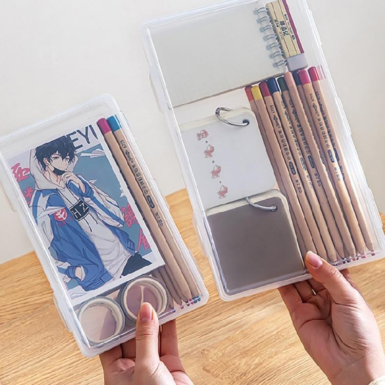Pencil Box Stationery Pencil Brush Finishing Storage Box Drawing Tools Container